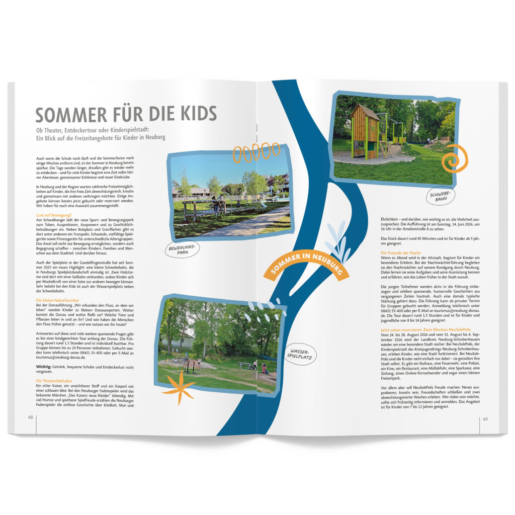 Artikel "Sommer für Kids", HALLO Neuburg, Printausgabe