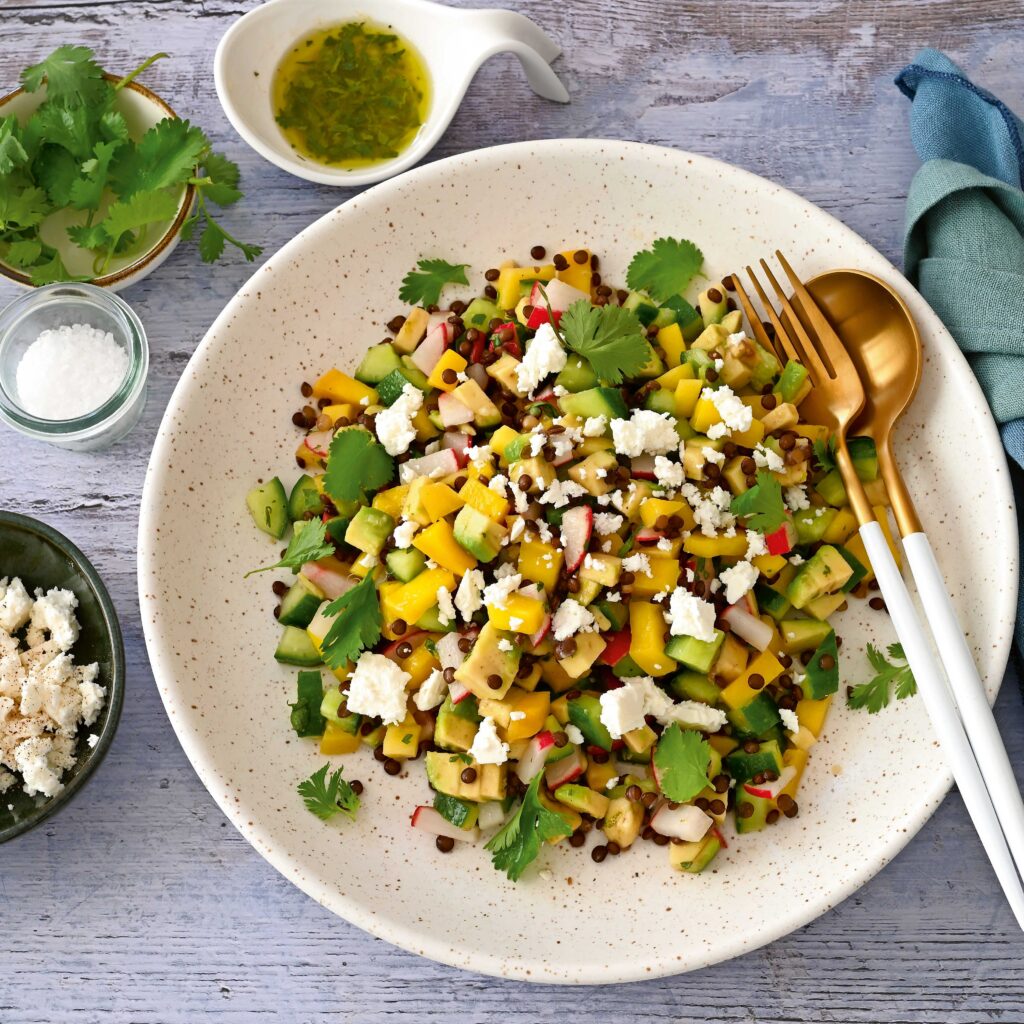 Linsensalat mit Mango und Limette
